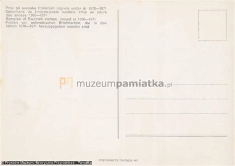 Karty pocztowe Szwecja 1971 rok Muzeum Pamiątka