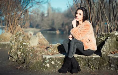 Wallpaper Autumn Face Background Model Brunette Carlotta For Mobile And Desktop Section