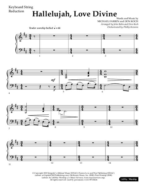 Hallelujah Love Divine Choral Anthem Satb String Reduction Sheet