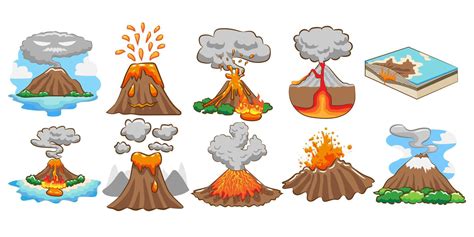 Volcano Vector Set Collection Graphic Clipart Design 8554125 Vector Art At Vecteezy