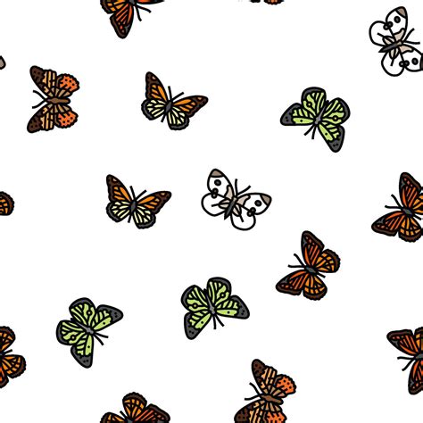 Butterfly Summer Spring Insect Vector Seamless Pattern Vector