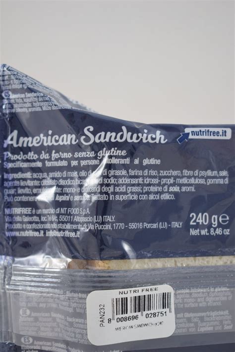 American Sandwich Senza Lattosio Gr Nutrifree La Favola Senza