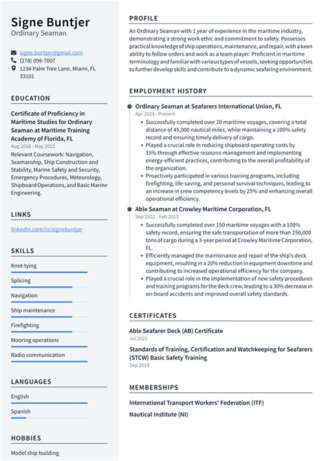 Top 17 Ordinary Seaman Resume Objective Examples Resumecat