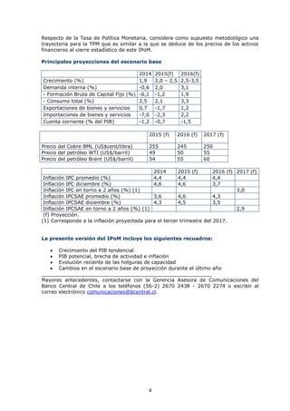 Informe De Pol Tica Monetaria Septiembre Pdf