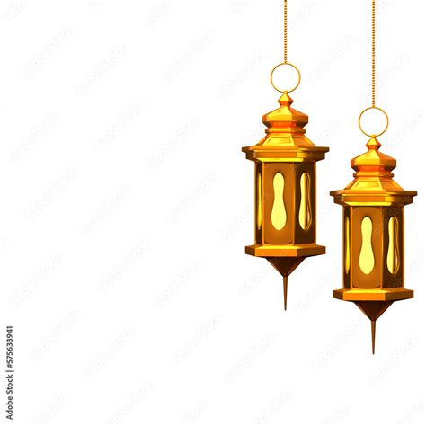 Ramadan Islamic Lantern Fanous Isolated On White Background Arabic