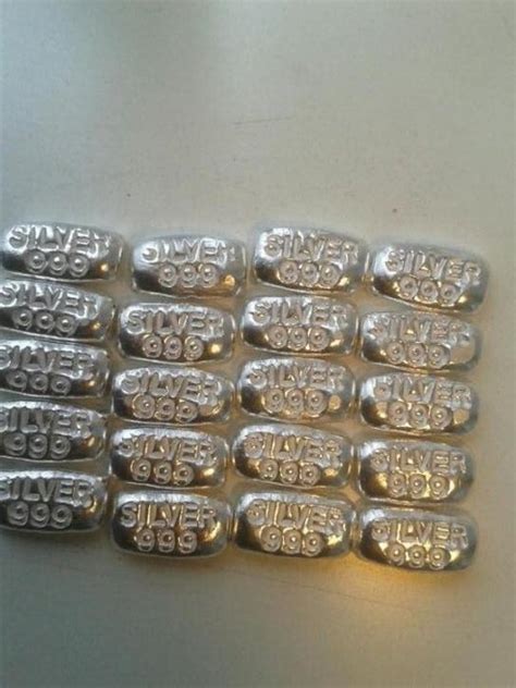 Hand poured silver bars - Catawiki