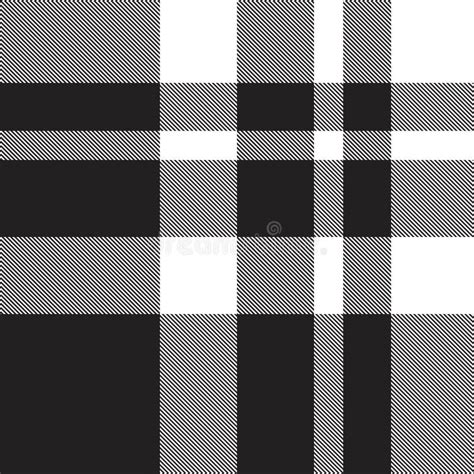 Black And White Plaid Tartan Seamless Pattern Stock Vector