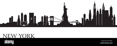 La Silueta De La Ciudad De Nueva York De Fondo Ilustración Vectorial