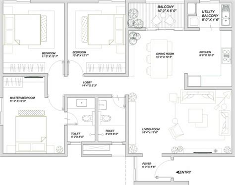 1496 sq ft 3 BHK Floor Plan Image - Assetz Property Group MARQ Available for sale - Proptiger.com