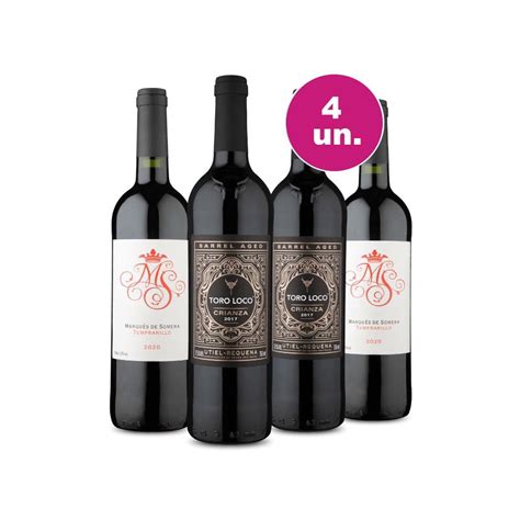 Kit De Vinhos Tintos Toro Loco E Marés De Somera 4 Garrafas Submarino