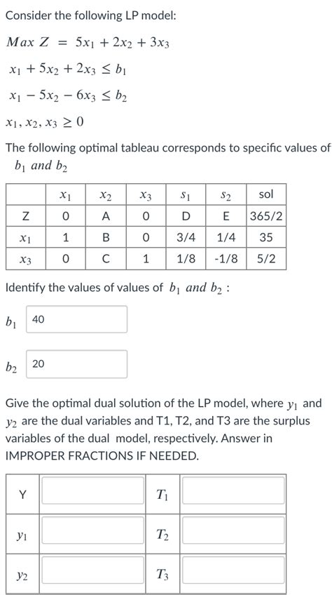 Solved Consider The Following Lp Model Max Z 5x1 2x2