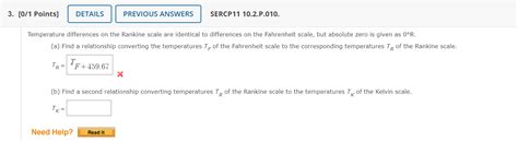 Solved Temperature differences on the Rankine scale are | Chegg.com