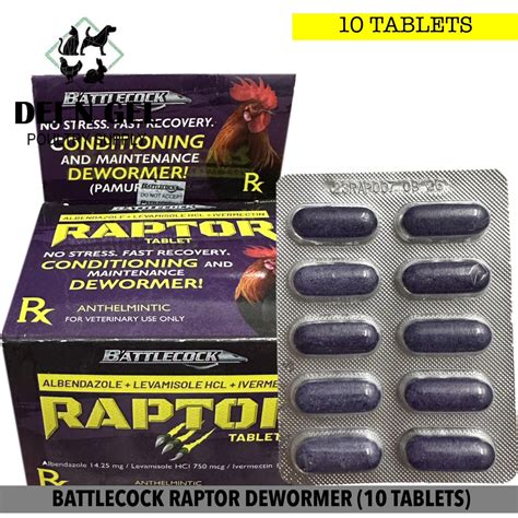 Fast Send BATTLECOCK RAPTOR TABLET DEWORMER FOR GAMEFOWL 10 TABLETS