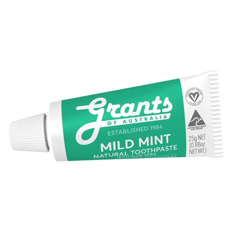 Grants Natural Toothpaste Mild Mint Fluoride Free 25g Healthylife