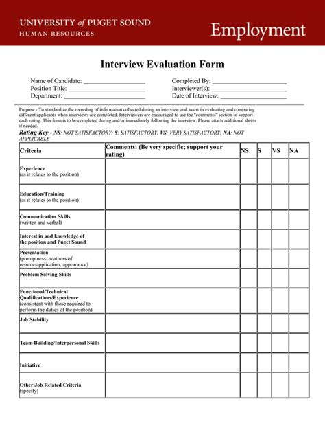 Interview Feedback Form Template