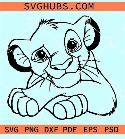 Simba Cub Lion King Svg Lion King Svg Baby Simba Svg