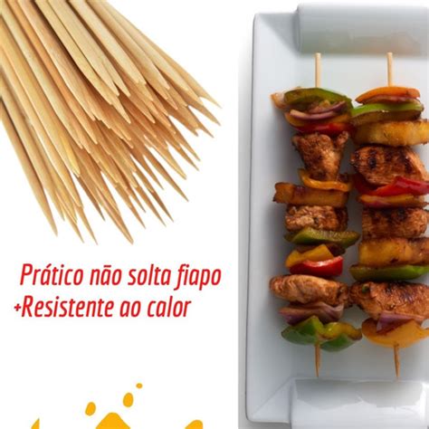 Palitos De Bambu Espetinho Churrasco Cm Undidades Mercadolivre