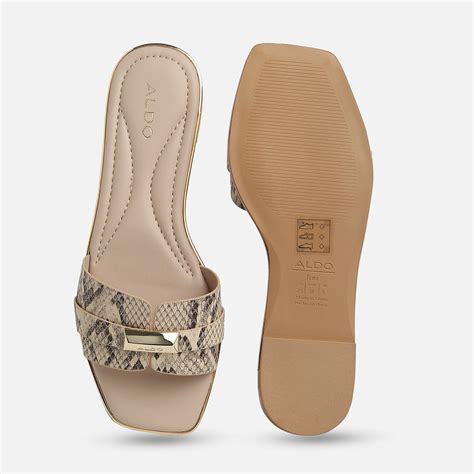 Buy Aldo Darine Synthetic Natural Printed Flat Sandals Online