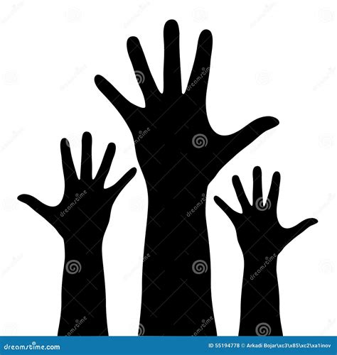 Raised Hands Stock Vector - Image: 55194778