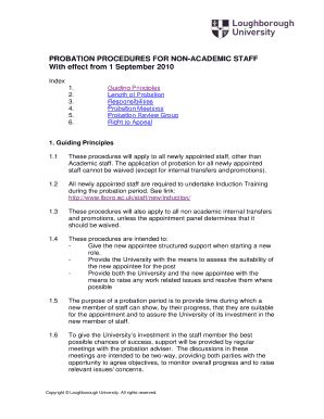 Fillable Online PROBATION PROCEDURES FOR NON ACADEMIC STAFF Fax Email