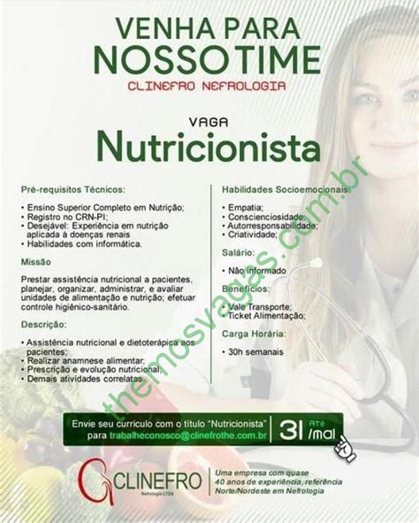 Nutricionista Em Teresina Pi Themos Vagas Empregos E