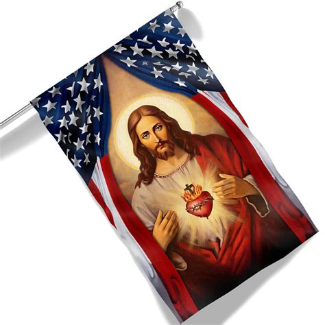 The Sacred Heart Of Jesus American Flag TQN1299F Flagwix