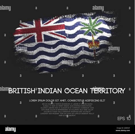 British Indian Ocean Territory Flag Made Of Glitter Sparkle Brush Paint