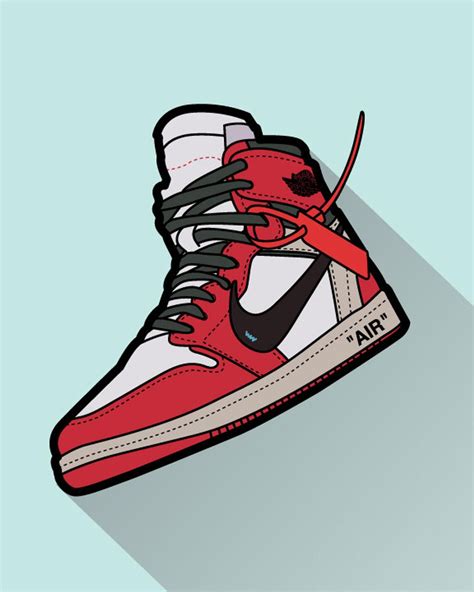 AIR JORDAN 1 OFF White Sneaker Art Digital Print Poster In 2021