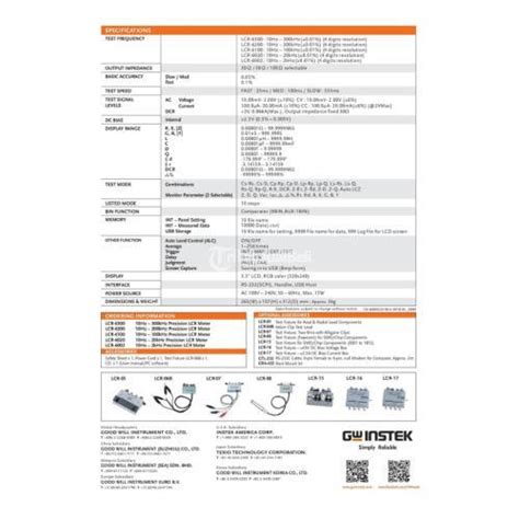 GW Instek LCRdi6300 10Hz 300kHz Precision LCR Meter Di Tangerang