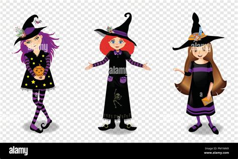 Three Little Witches Stock Vector Images Alamy