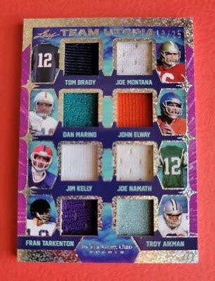 TOM BRADY JOE MONTANA NAMATH JOHN ELWAY AIKMAN DAN MARINO JERSEY CARD