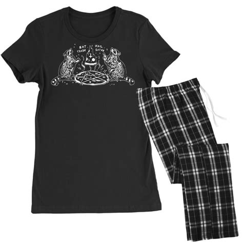 Eat Trash Hail Satan Raccoon Pentagram Satanic Gar Womens Pajamas Set By Mheny Artistshot