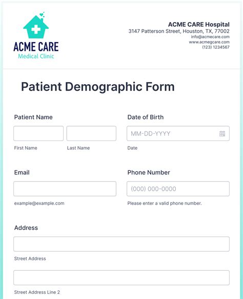 Pediatric Patient Demographic Form Template Jotform