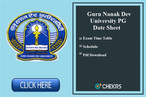 GNDU PG Exam Date Sheet 2024 MA MSc MCom MBA MCA 2 4 Semester