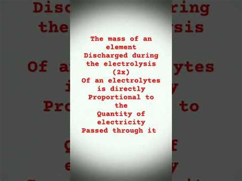 Faraday Law Of Electrolysis Song YouTube