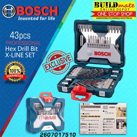 BOSCH 43PCS SET Hex Drill Bit X LINE Set 2607017510 BUILDMATE