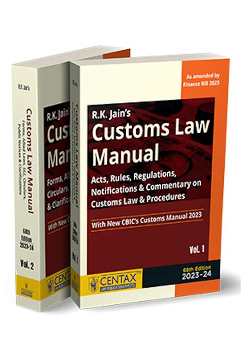 Customs Law Manual By Rk Jain 2023 24 Centax Books