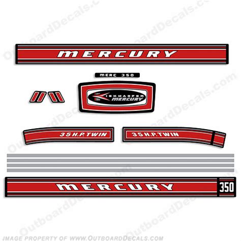 Mercury 1968 35hp Outboard Engine Decals