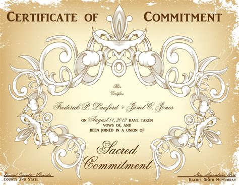 Commitment Certificate Free Printable Free Printable