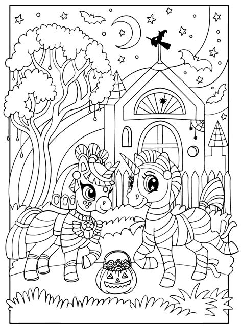 Halloween Unicorn Coloring Pages Coloringpagesonly