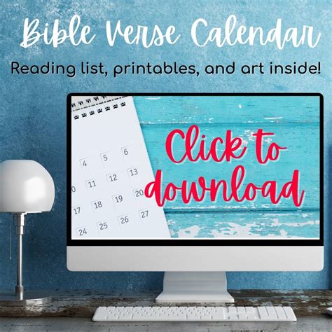 Monthly Bible Verse Calendar- Daily Verse Reading, Printables and ...