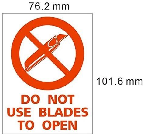 Per Roll X Do Not Use Blades To Open Warning Stickers