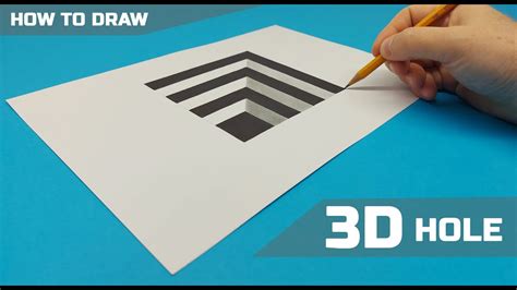 How To Draw 3d Hole Anamorphic Illusion 3d Trick Art On Paper Youtube