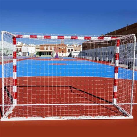 Juego Porterías Futbol sala o Balonmano metálicas trasladables 80x80mm