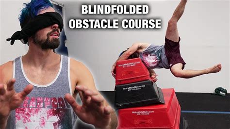 Blindfolded Obstacle Course At Trampoline Park Youtube