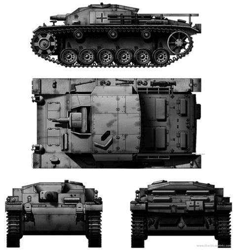 Sdkfz 142 Sturmgeschutz III Ausfe Stug III Blueprints Free Outlines