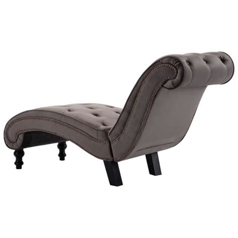 Zerodis Chaise Longue Velours Gris RE388 Cdiscount Jardin