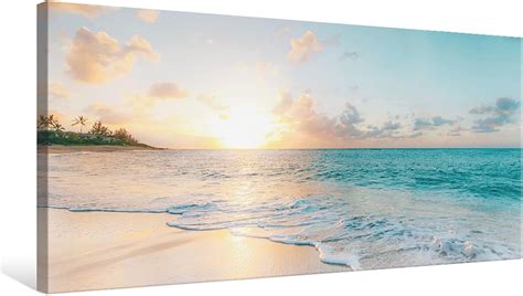 Amazon Goldfoilart Beach Sunset Picture Ocean Wall Art Prints