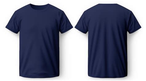 Premium Photo Front And Back Views Of A Navy Blue Men Apparel Tshrit