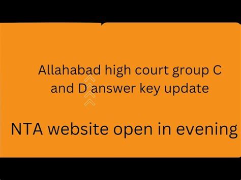 Ahc Answer Key Out Allahabad High Court Group C And D Answer Key